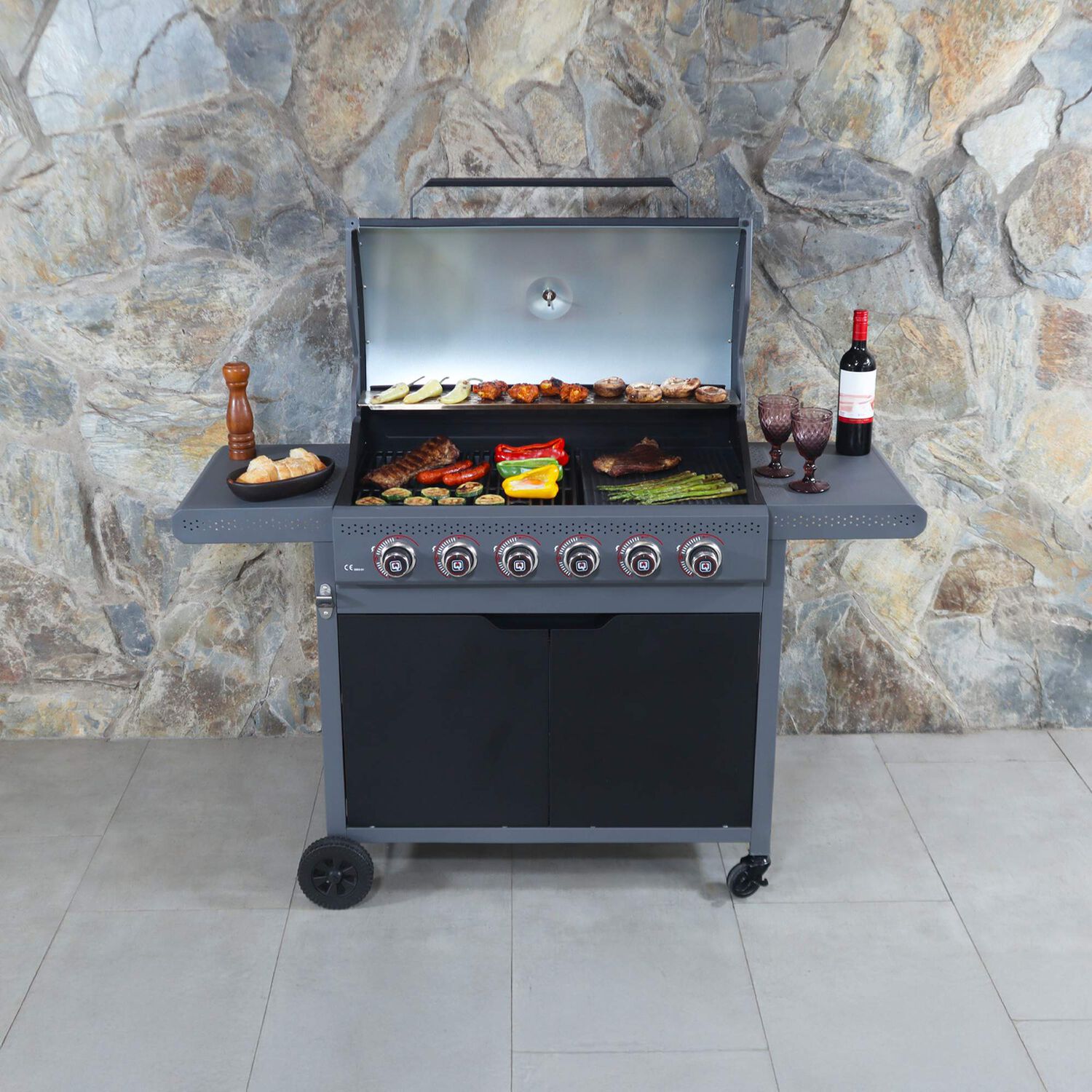 Parrilla A Gas Dark Hawk 6 Quemadores Bbq Grill image number 8.0
