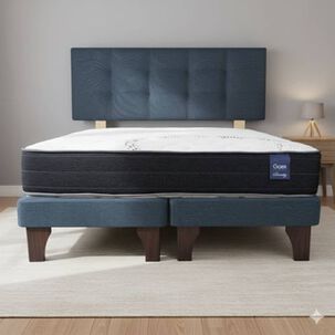 Cama Europea 2 Plazas 190 Respaldo Ginebra