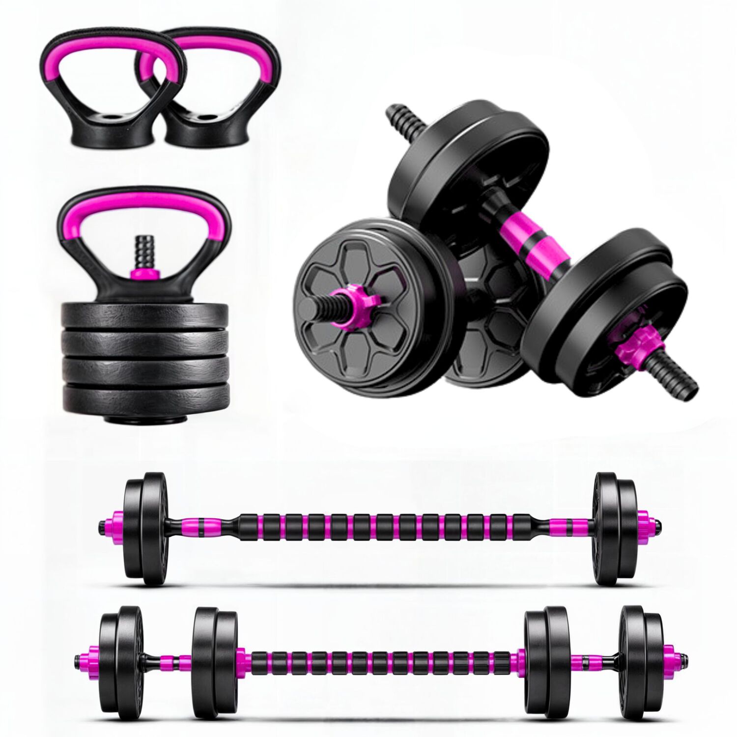 Set Mancuernas Convertible A Barra Ajustables 10 Kg image number 0.0