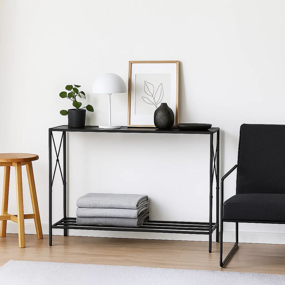 Arrimo Tradicional Negro Metal Mdf image number 2.0