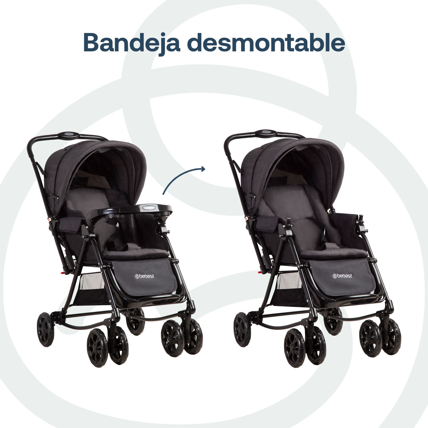 Coche Cuna Balancin Sx Negro Melange Bebesit image number 5.0