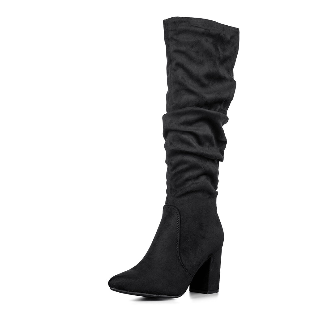 Botas Largas Mujer Casual Gamuza Tacon Grueso Weide Hx512 image number 0.0