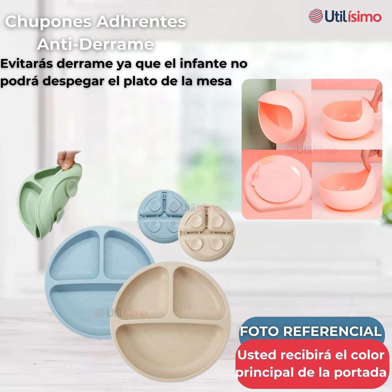 Set De Alimentaci&oacute;n Beb&eacute; Silicona De Formas 6 Piezas Libre Bpa Color Turquesa image number 9.0