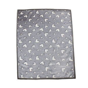 Frazada Ultra Soft Corazones 110x140cm Gris Bebesit