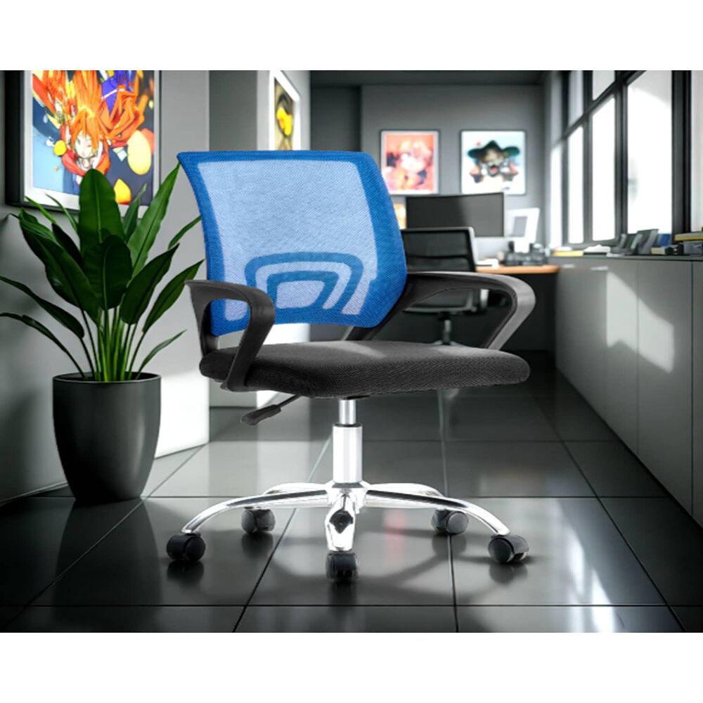 Silla De Oficina Ejecutiva Nueva York Ergonomica Respaldo Malla Azul Bm-520mb Arthome image number 2.0