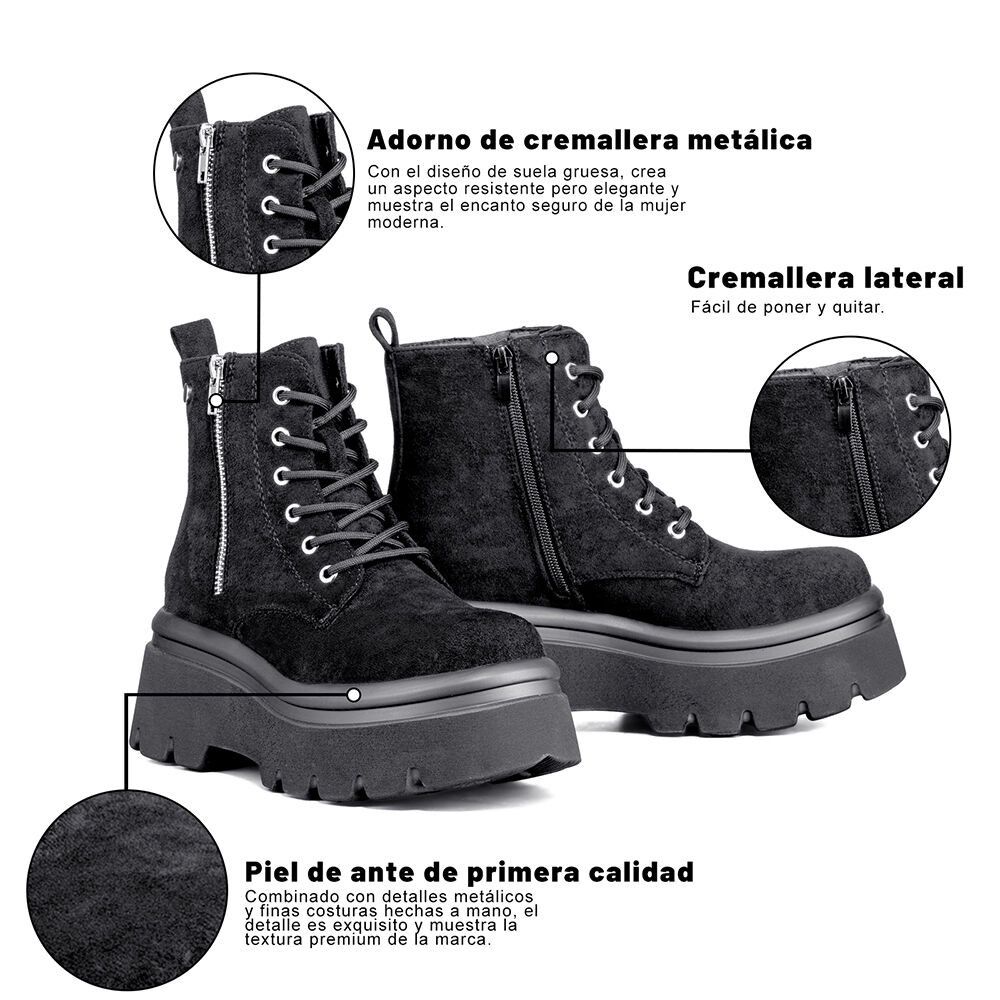 Botin Casual Mujer Eco Cuero Plataforma Weide Dh87 image number 7.0
