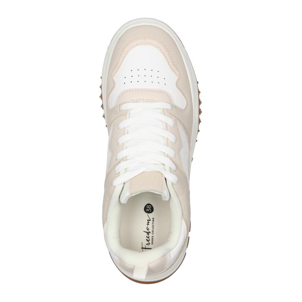 Zapatilla Urbana Mujer Freedom Beige image number 4.0