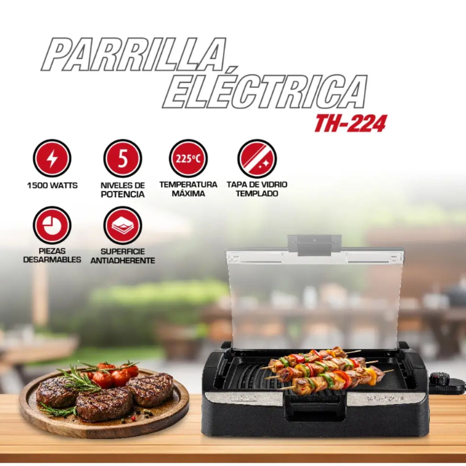 Parrilla El&eacute;ctrica Thomas Th-224 Grill Y Plancha Cocina image number 3.0