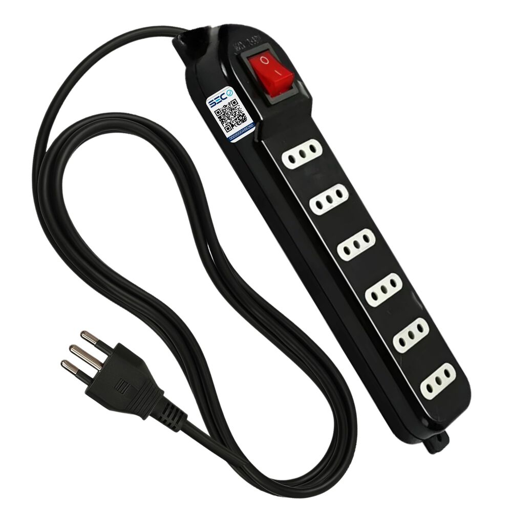 Alargador De 3mt Certificado 6 Pos + Switch Corta Corriente Me-070b image number 7.0