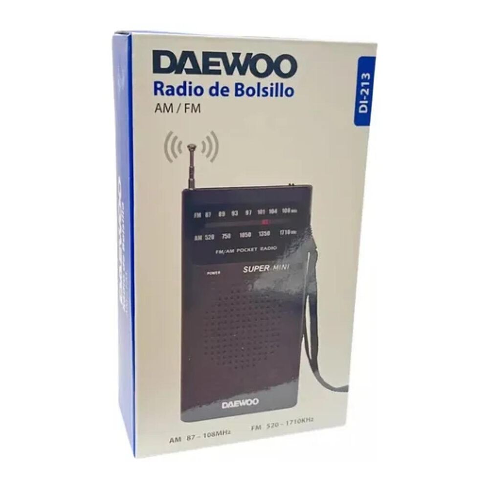 Radio De Bolsillo Am Fm Negro Di213 image number 1.0