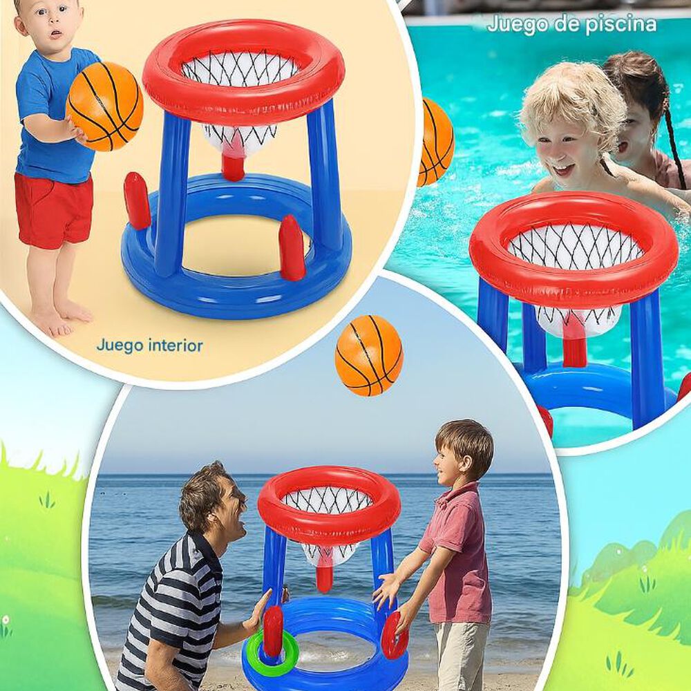 Juego Inflable Infantil Canasta Baloncesto Y Aros Piscina image number 8.0