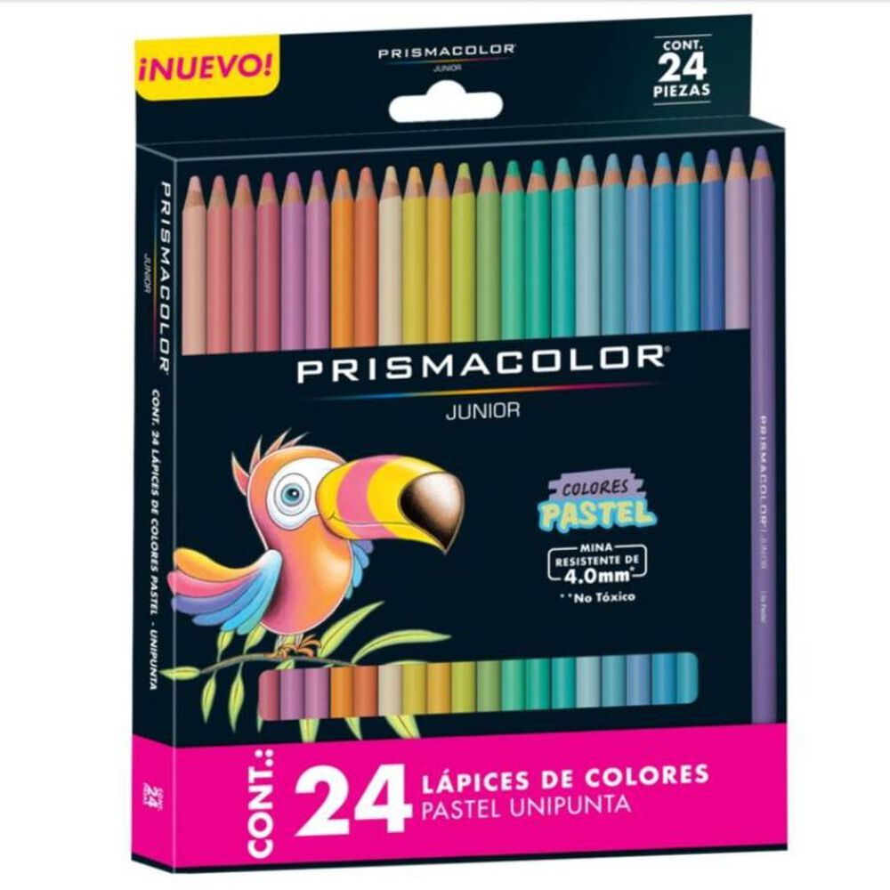 L&aacute;pices De 24 Colores Pastel Unipunta Prismacolor Jr. image number 0.0