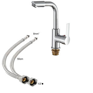 Llave Grifer&iacute;a Lavaplatos Monomando Alargado Plateado Cocina Tap07