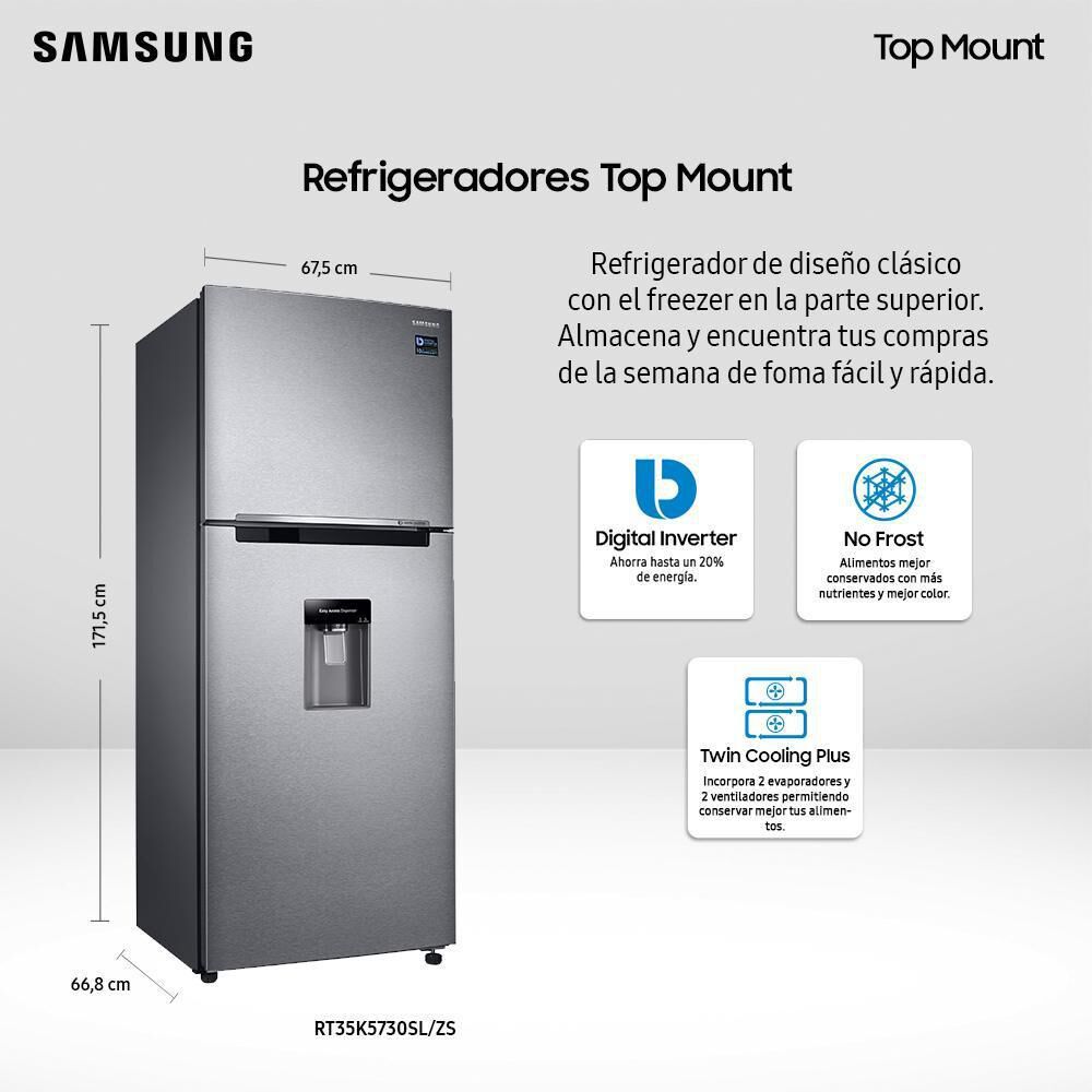 Refrigerador Top Freezer Samsung RT35K5730SL/ZS / No Frost / 361 Litros image number 12.0