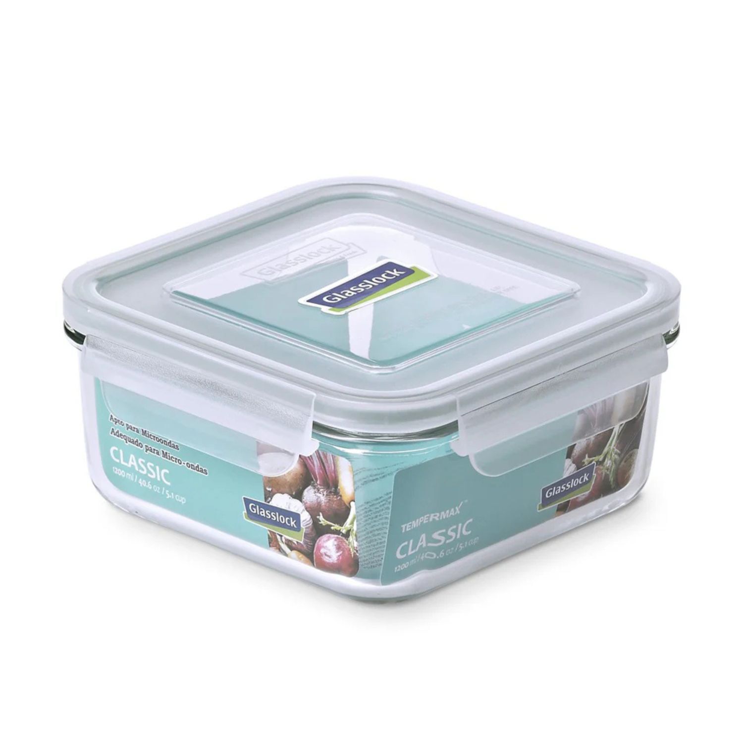 Contenedor De Vidrio Hermetico Cuadrado 1200ml Glasslock image number 2.0