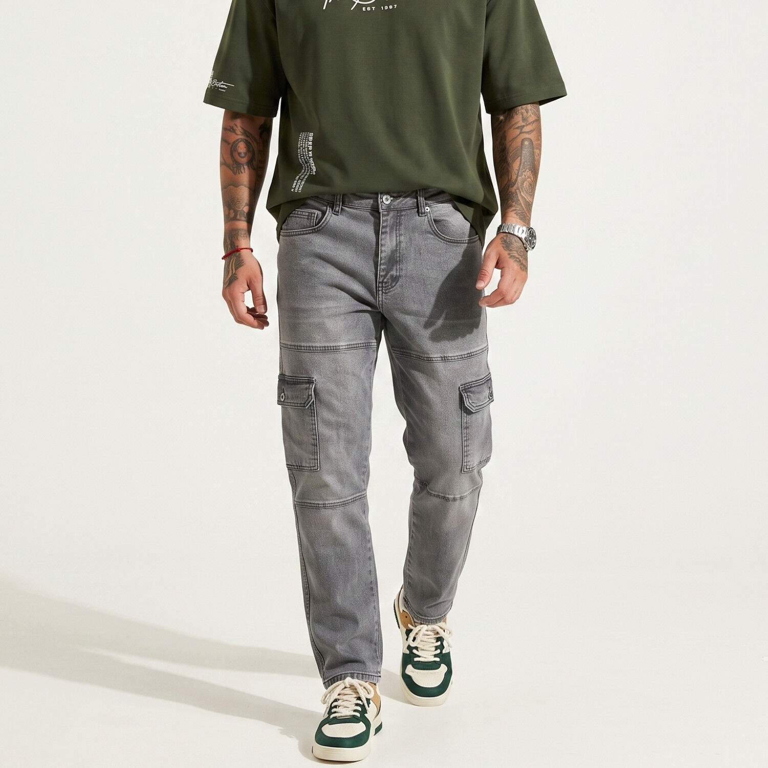 Pantalon Jeans Cargo Hombre Mosaico image number 0.0