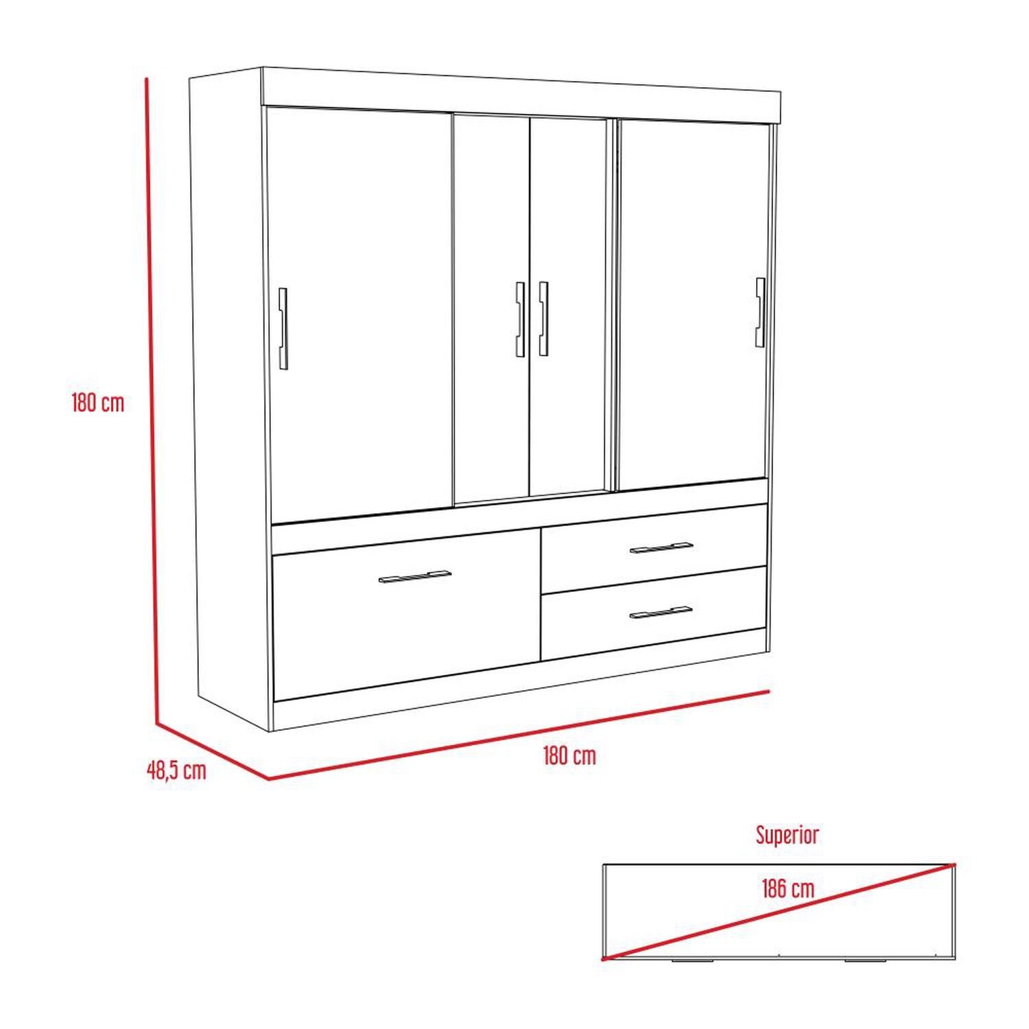 Closet Tuhome Allegro/ 5 Puertas/ 1 Cajon image number 1.0