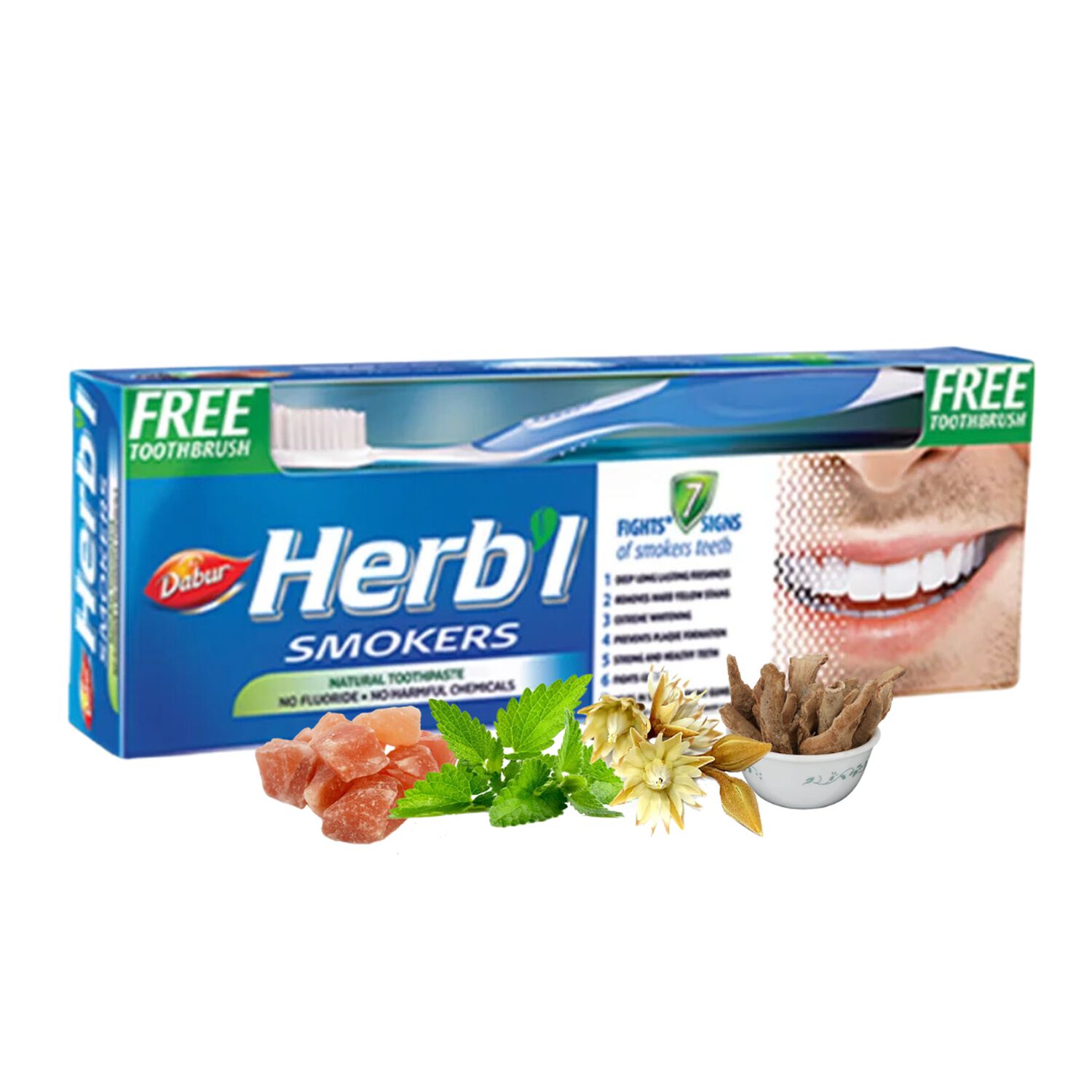 Pasta Dental Herb'l Fumadores + Cepillo De Dientes 150gr image number 1.0