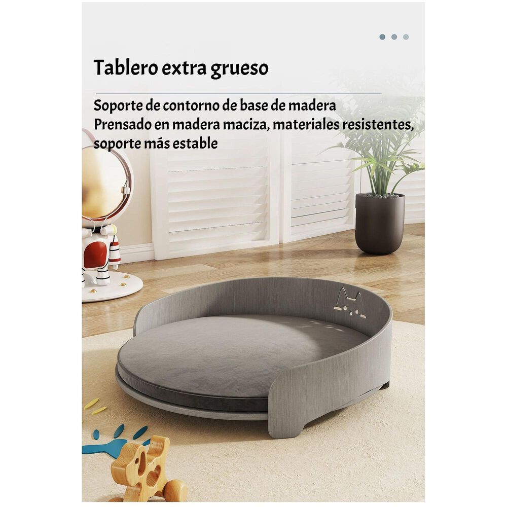 Cama Para Mascotas Madera Colch&oacute;n 53x53cm Aveo By Lubabycas image number 7.0