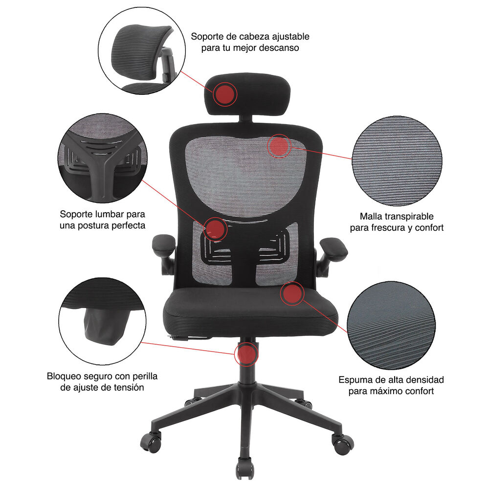 Silla De Escritorio Posture Executive - Negro image number 2.0