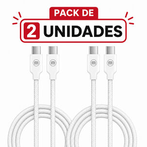 Pack 2 Cable Trenzado Usb C A Usb C Maxell 2 Metros Carga R&aacute;pida Blanco