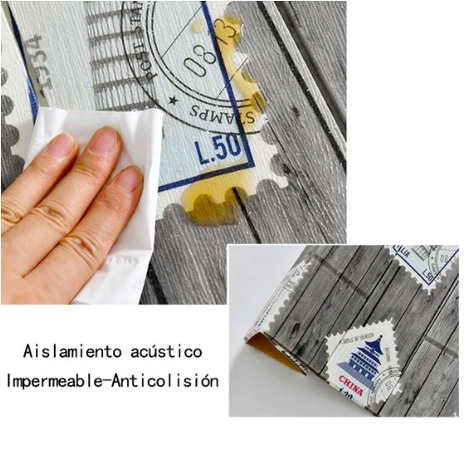 Pack 10 Lamina Papel Mural Autoadhesivo 3d Ladrillo Estampas image number 3.0
