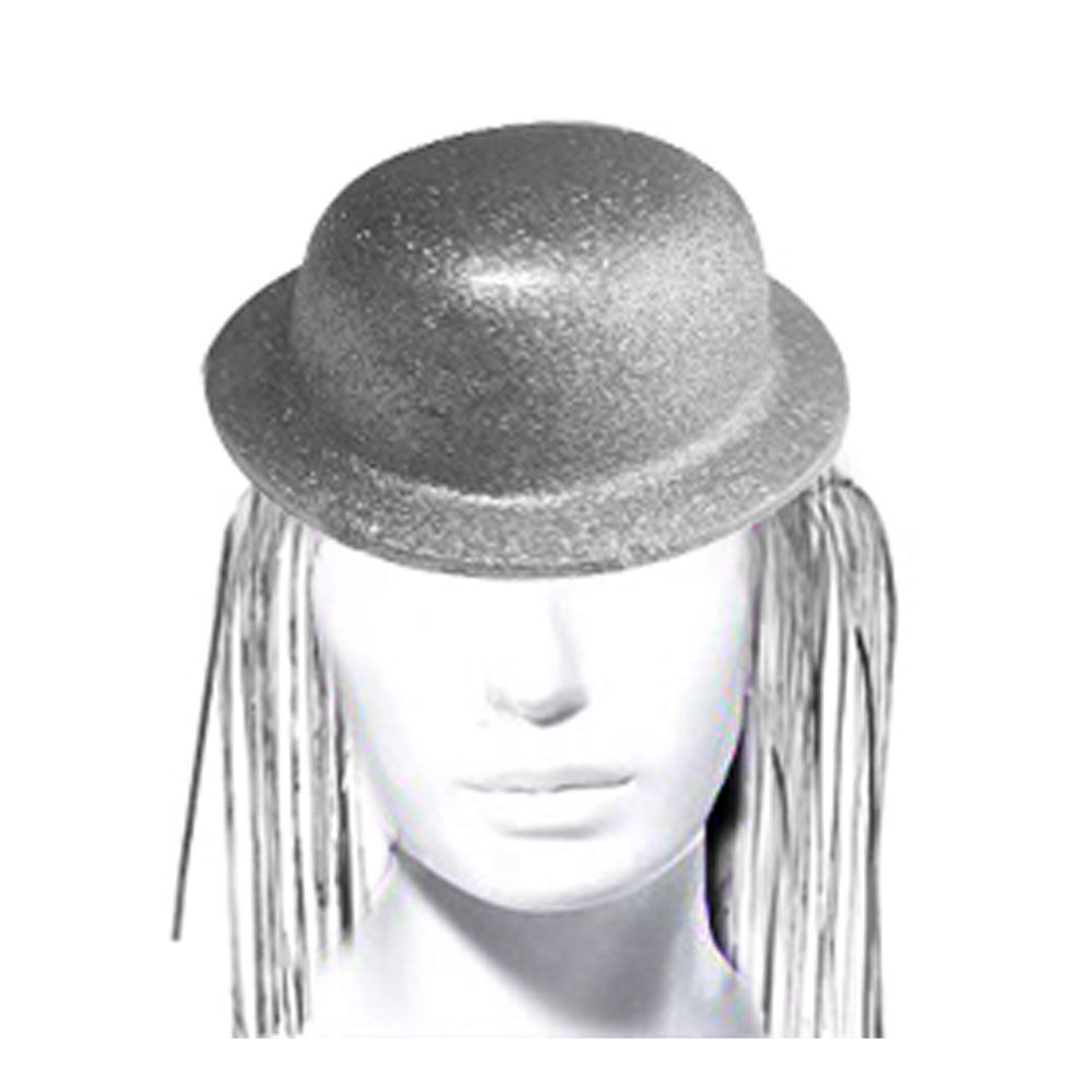 Gorro Chaplin Gliter Dorado/plateado Con Flecos image number 0.0
