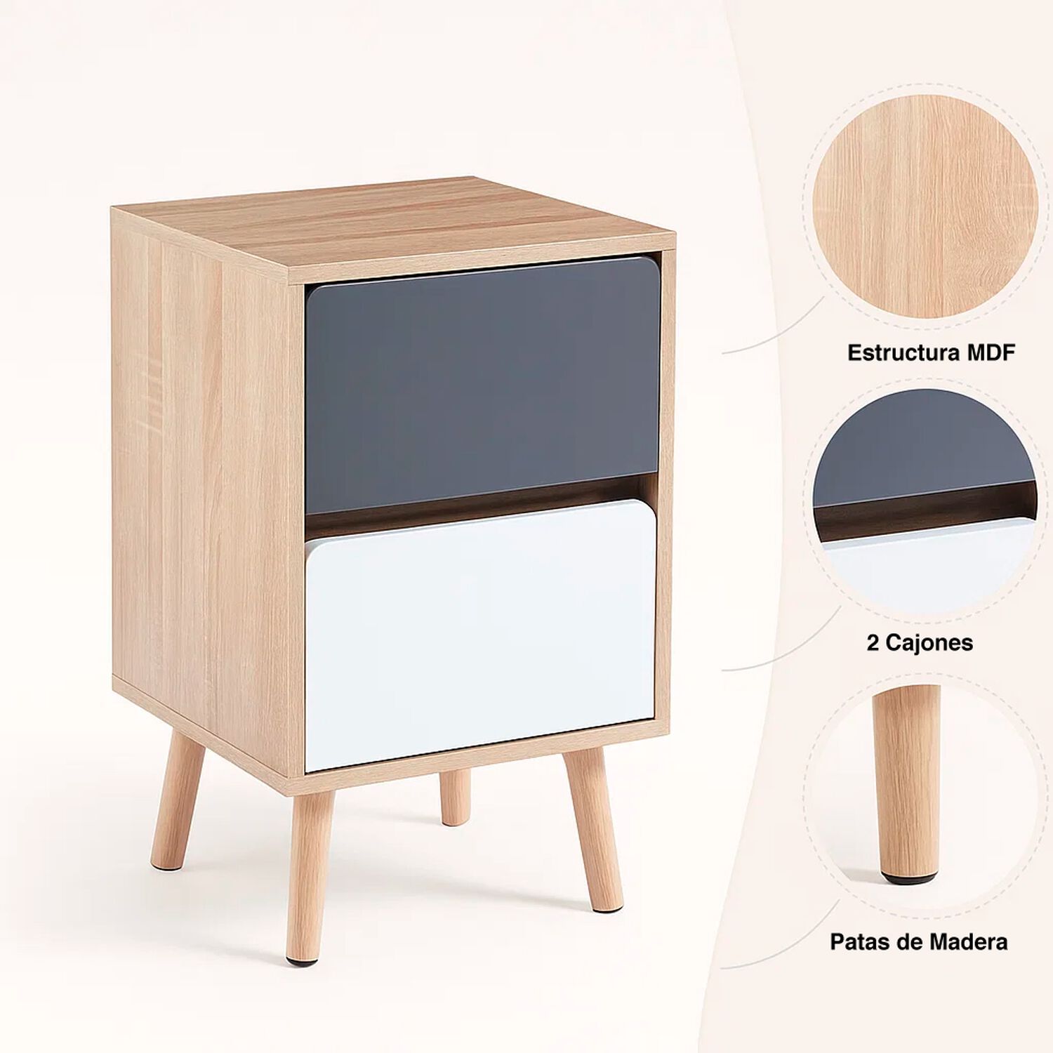 Pack De 2 Veladores Nordic 35x30x56 image number 4.0
