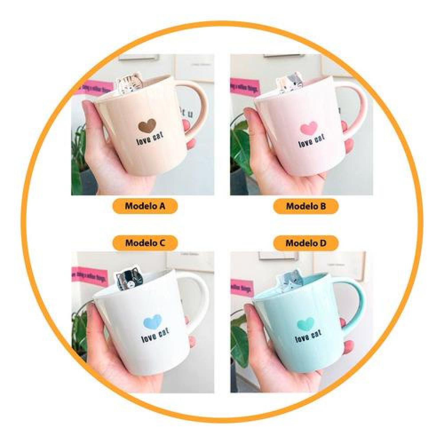 Taza Cer&aacute;mica Gatito Love Cat Kawaii image number 2.0