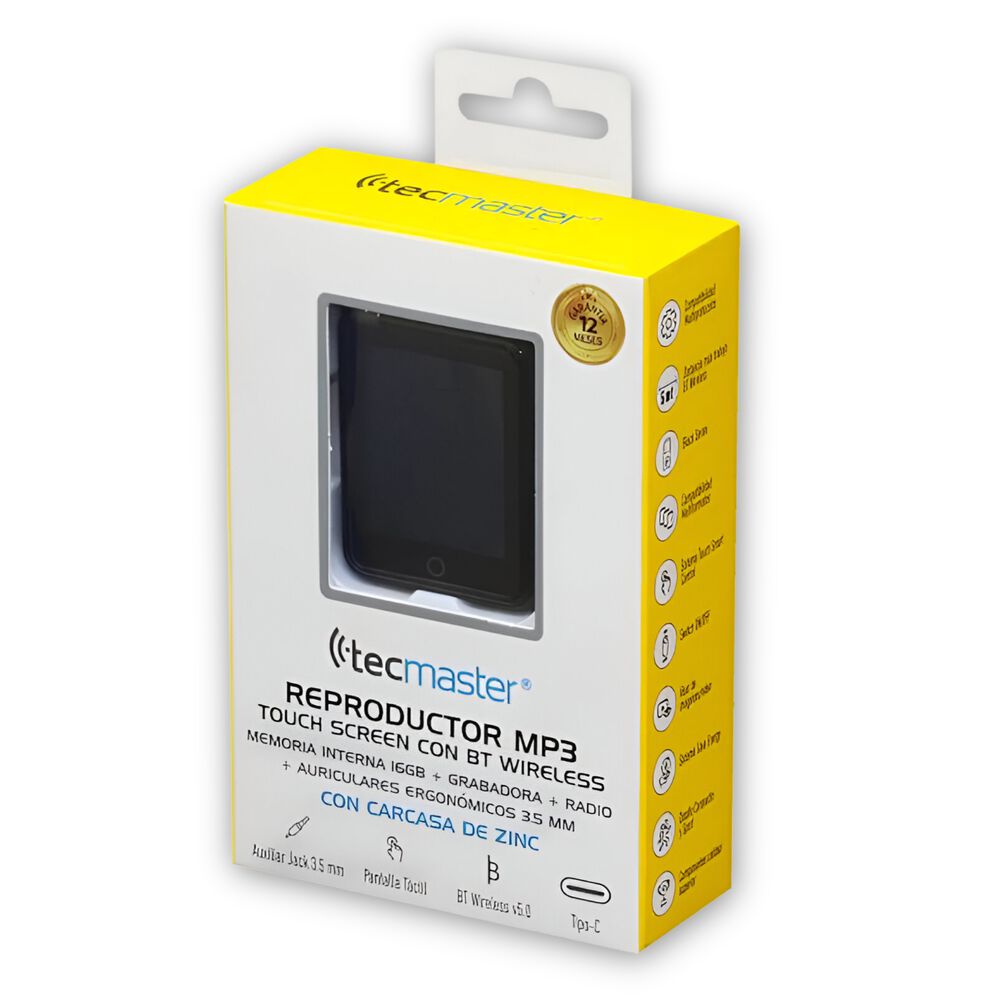Reproductor Mp3 Inalámbrico Touch Screen 16 Gb Bluetooth 5.0 image number 2.0