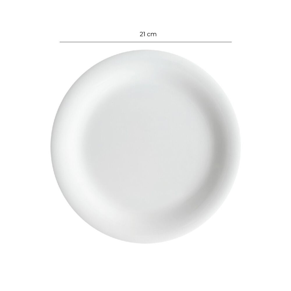 Set De 6 Platos Melamina Redondo Borde Ancho Blanca 21 Cm L&iacute;nea Cl&aacute;sica image number 4.0