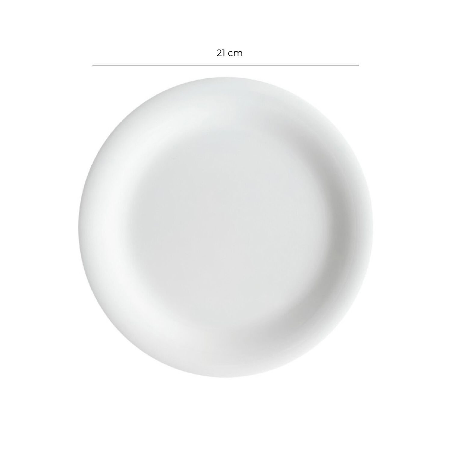 Set De 6 Platos Melamina Redondo Borde Ancho Blanca 21 Cm L&iacute;nea Cl&aacute;sica image number 4.0