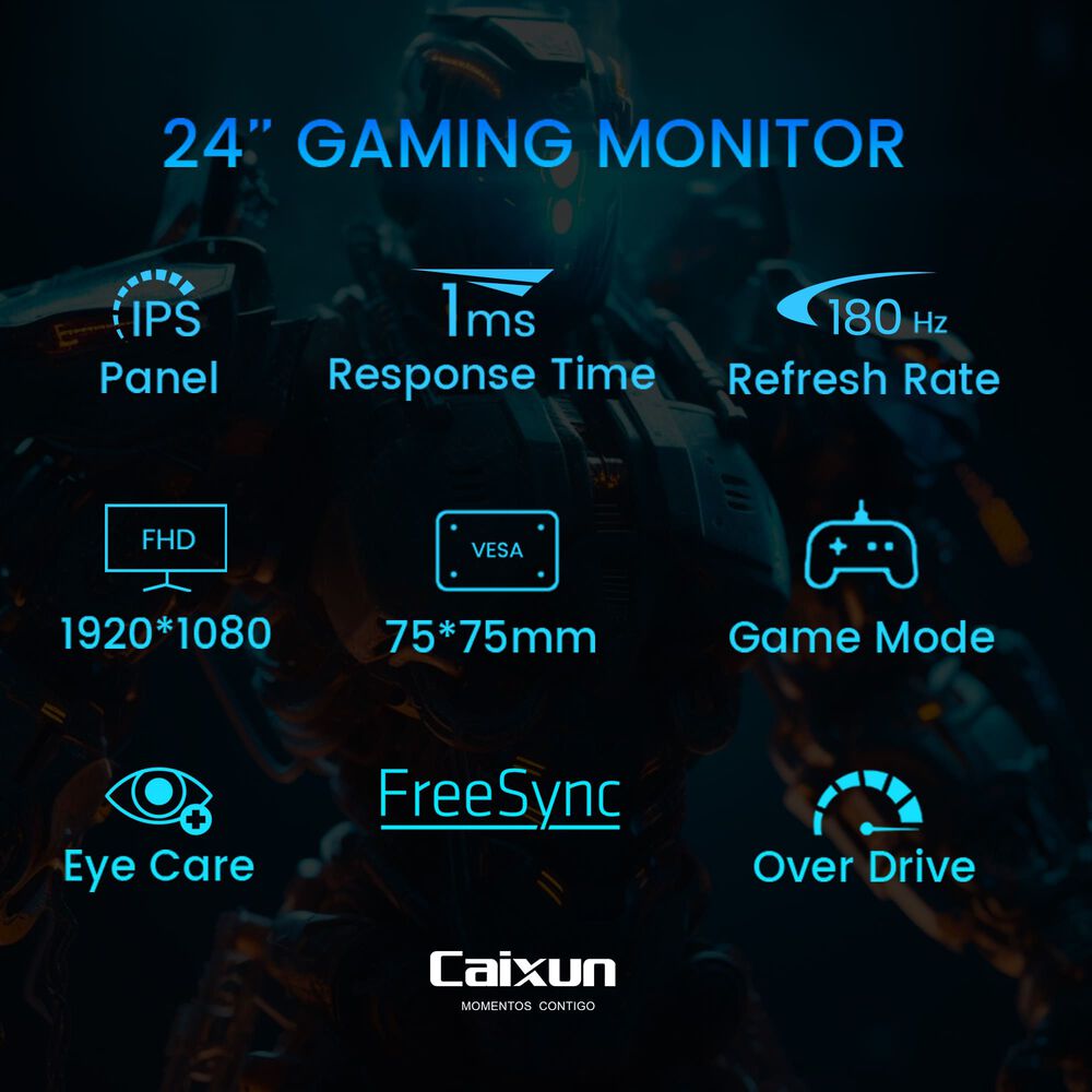 Monitor Gamer Plano Caixun 24" Fhd Va 180hz Srgb110% Hdmi Dp C24f4f image number 1.0