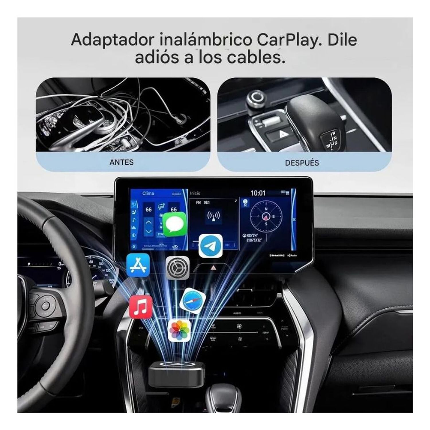 Adaptador Inal&aacute;mbrico Carplay Y Android Auto Wifi image number 3.0