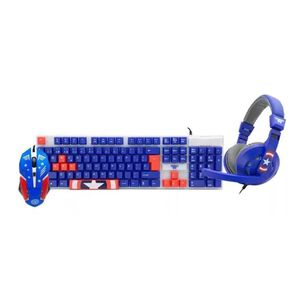 Kit Gamer Teclado Mouse Audifonos Capitan America Infantil