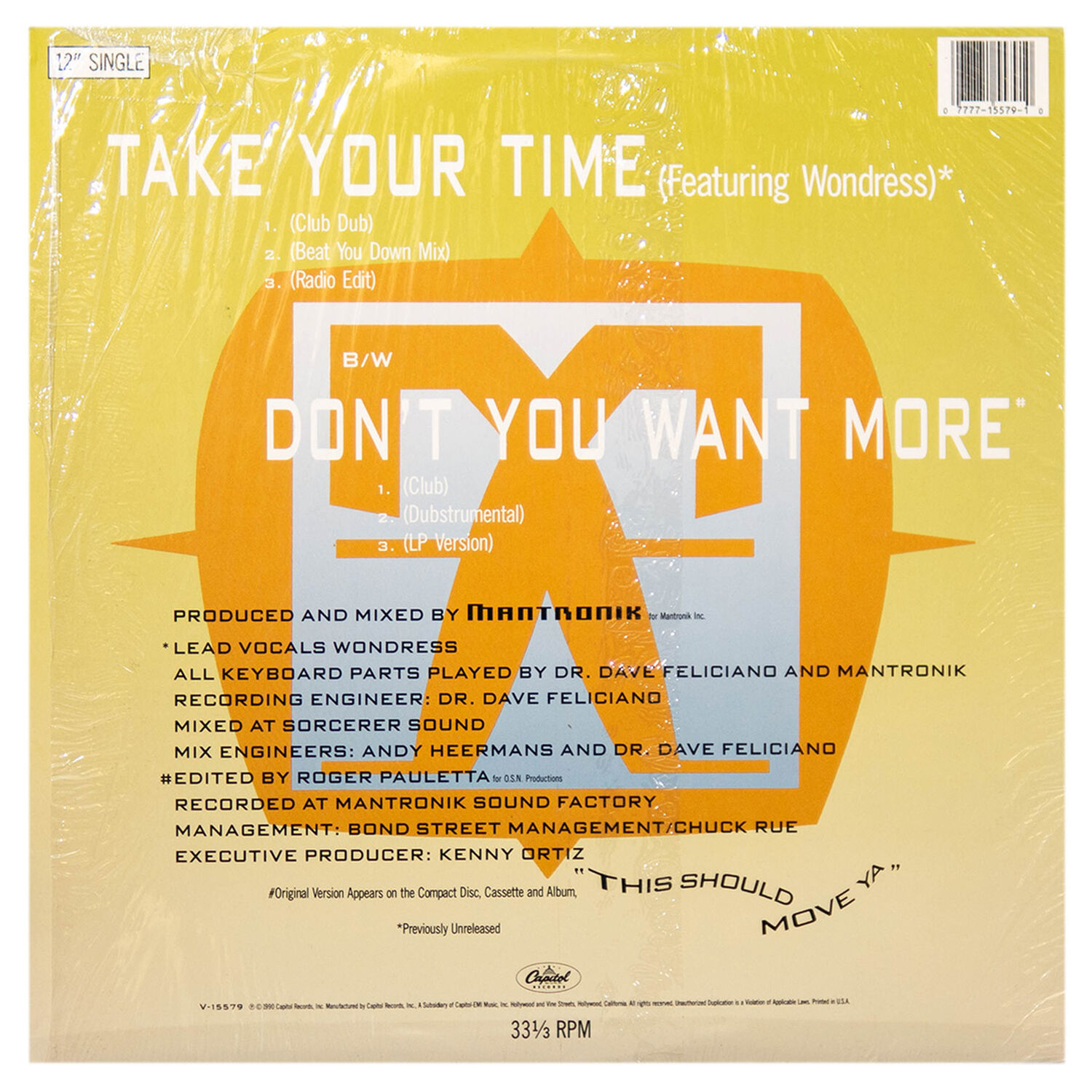 Mantronix - Take Your Time | 12" Maxi Single Usado image number 1.0