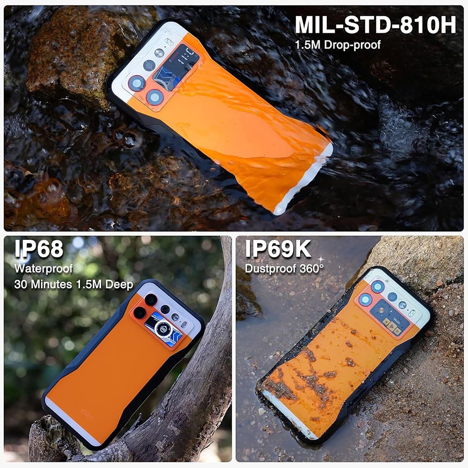 Celular Rugged Doogee V20s Resistente A Golpes, Polvo, Humedad Y Agua / C&aacute;mara Con Visi&oacute;n Nocturna, Carcasa Soporte (regalo), Pantalla Amoled, Naranjo image number 2.0