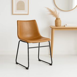 Silla Burgos De Comedor O Living De Cuero Sint&eacute;tico Y Metal Industrial