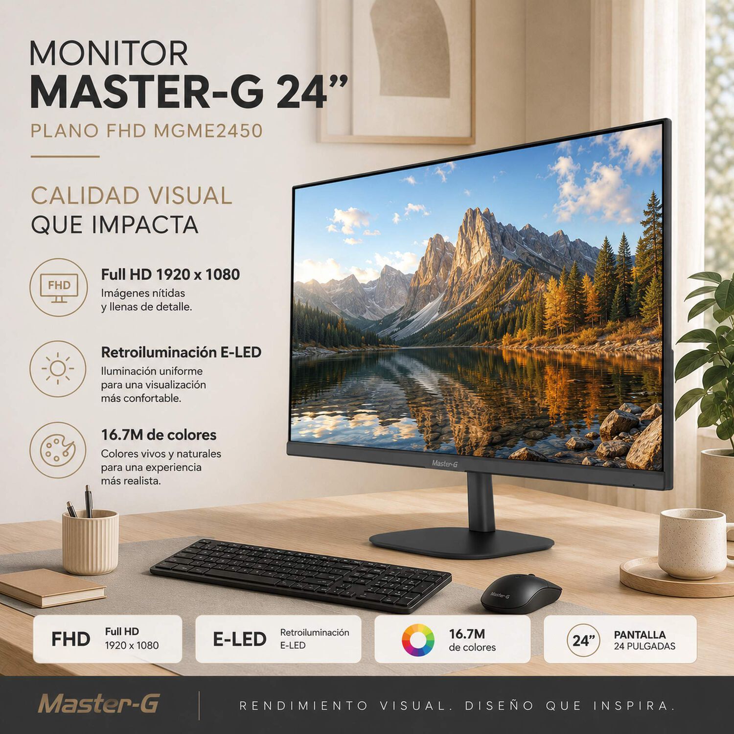 Monitor De Pc 24" Full Hd Ips 144hz 5,5ms Mgme2450 Master-g image number 2.0