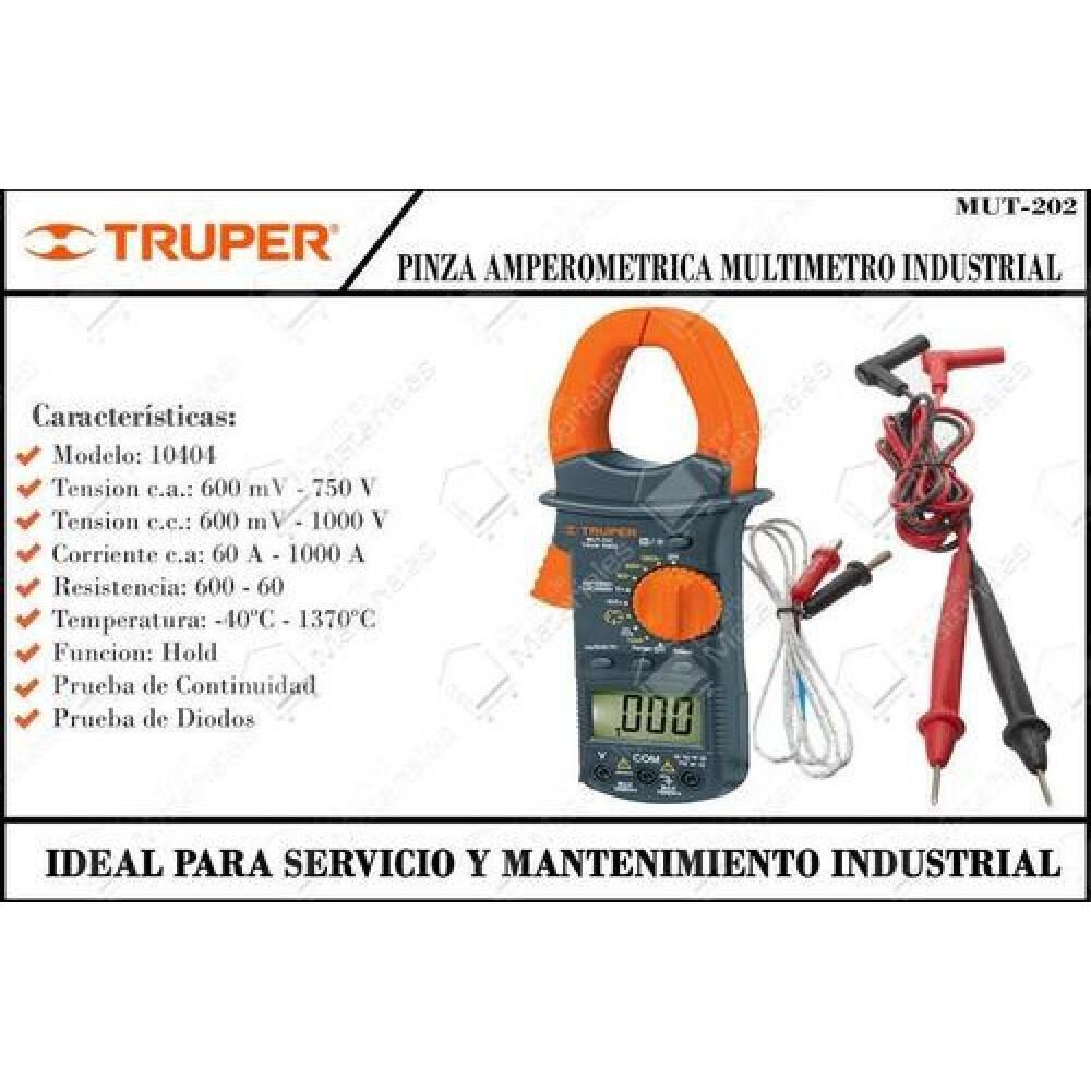Multimetro Digital Tenaza Truper Mut-202 image number 1.0