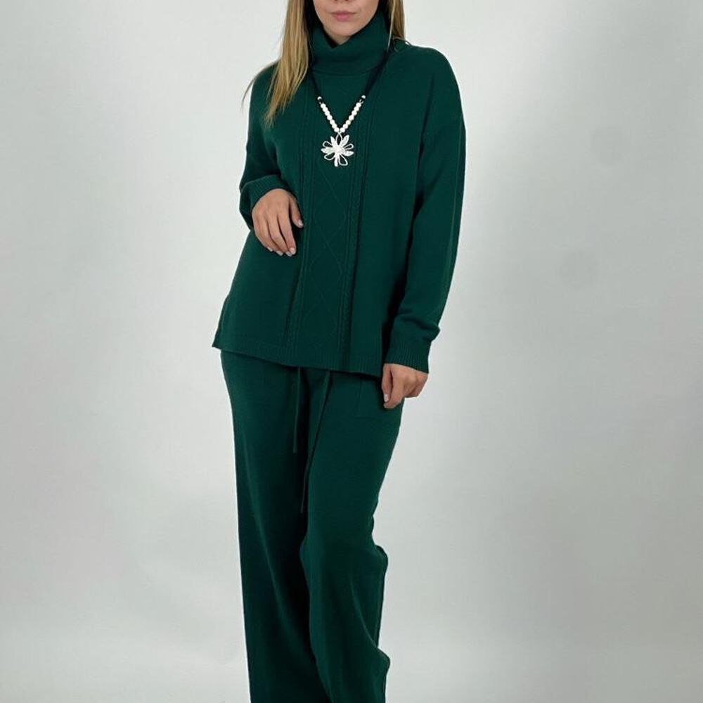 Conjunto Lana Cuello Alto Trenzado Delantero image number 11.0