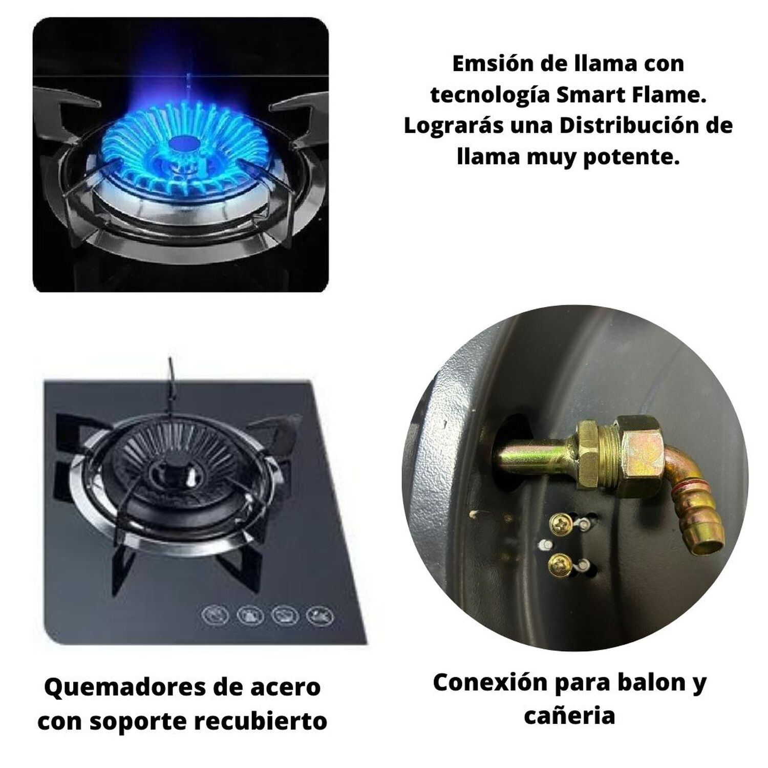 Encimera A Gas Licuado Vidrio Templado 2 Platos image number 4.0