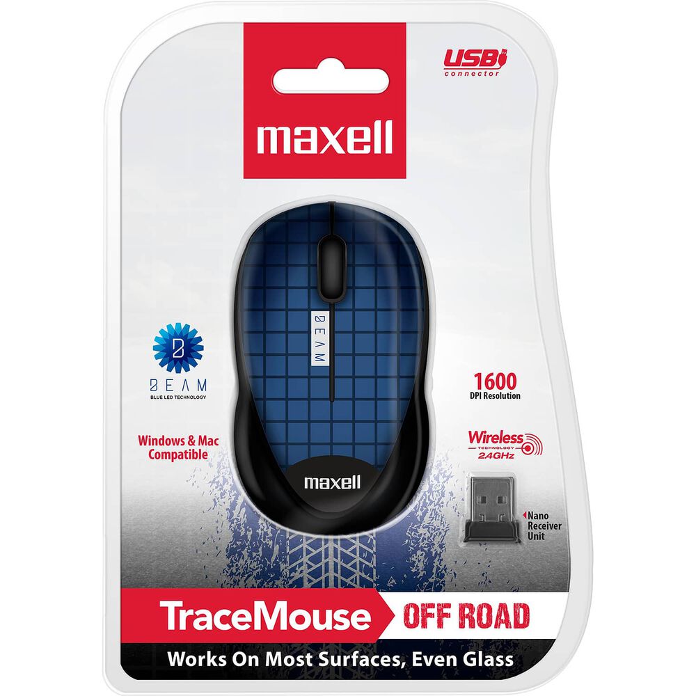 Mouse &Oacute;ptico Inal&aacute;mbrico Maxell Trace 1600 Dpi 2.4ghz Azul image number 2.0
