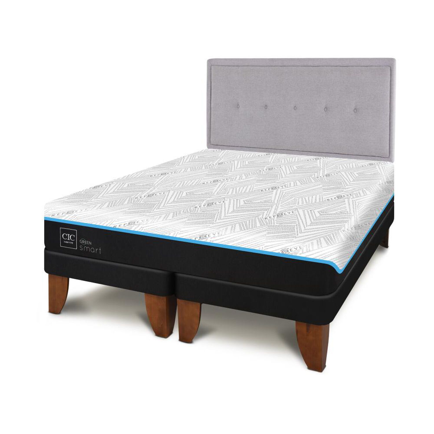 Cama Europea Cic Green Infinity / Base Dividida + Respaldo image number 1.0