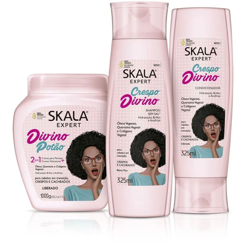 Kit Shampoo Y Acond Crespo Divino Skala Expert 650ml image number 3.0