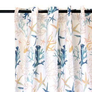 Cortina Para Ba&ntilde;o Nautica Home Poli&eacute;ster 180x180cm Dise&ntilde;o Corales De Mar