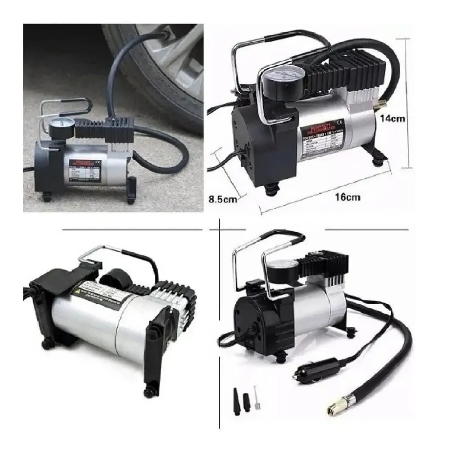 Compresor Autom&oacute;vil Moto 12v 120 Psi 35 L/ Min. C128 Negro image number 0.0