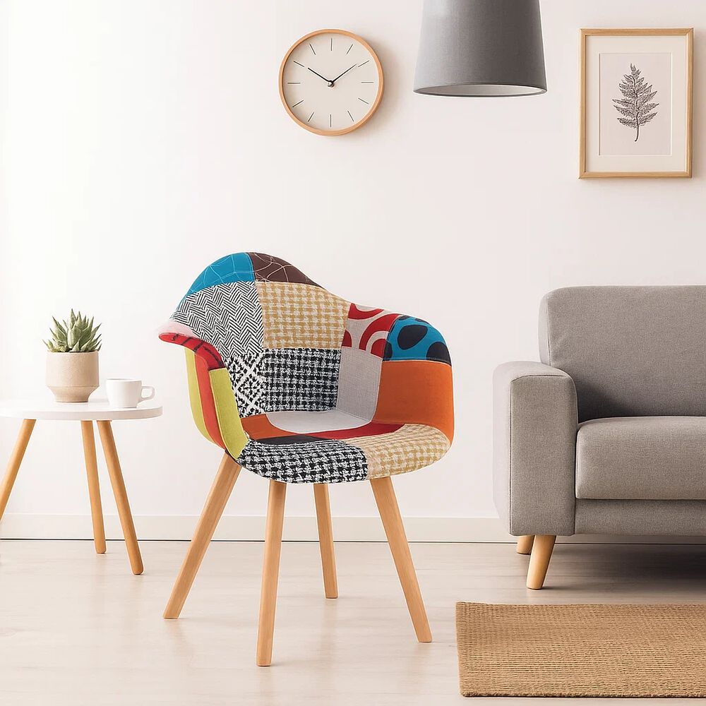 Butaca Sitial Patchwork Acolchado Wood - Naranjo image number 2.0