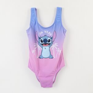 Traje De Ba&ntilde;o Y Bolsa Ni&ntilde;a Lila Tie Dye Lilo & Stitch Disney