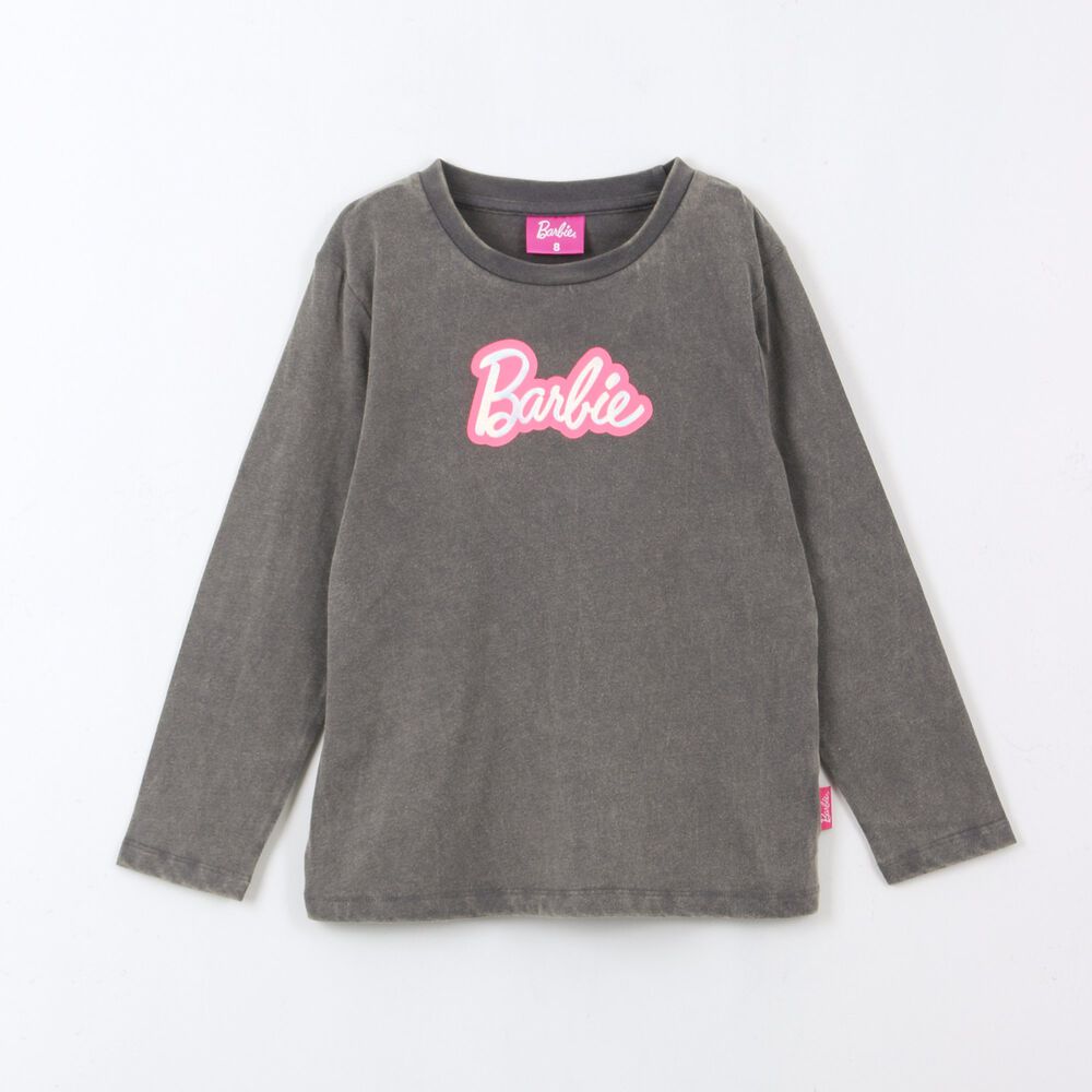 Polera Manga Larga Ni&ntilde;a Logo Gris Barbie image number 0.0